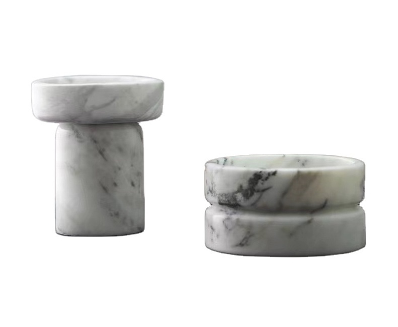 Faith Stone High Class Marble Candle Holder Candlestick Holder Luxury Home Decoration Marble Crafts