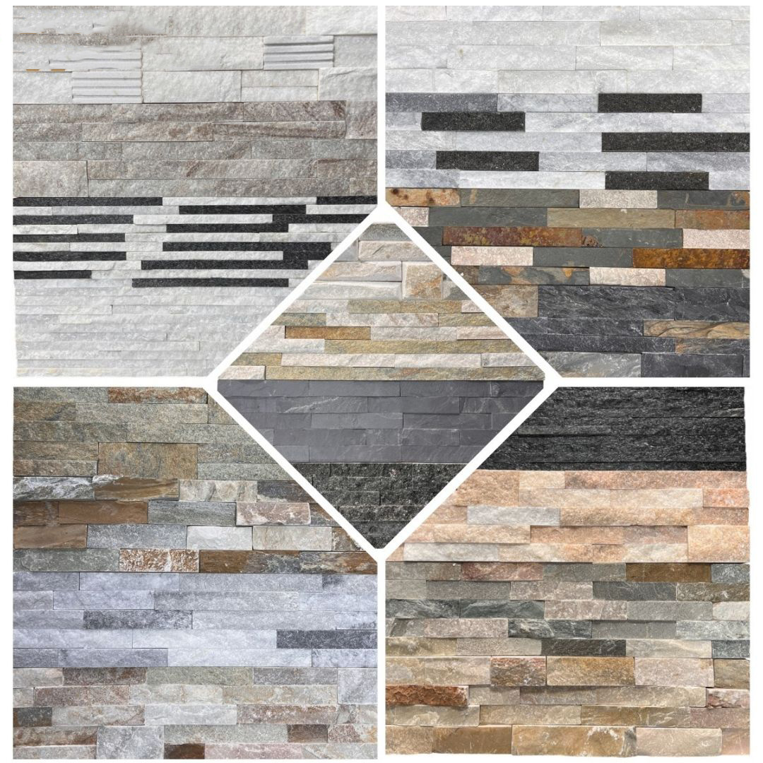 Faith Stone Customized Natural Stone Veneer Wall Cladding Exterior Wall Slate Culture Stone Fireplace Panels