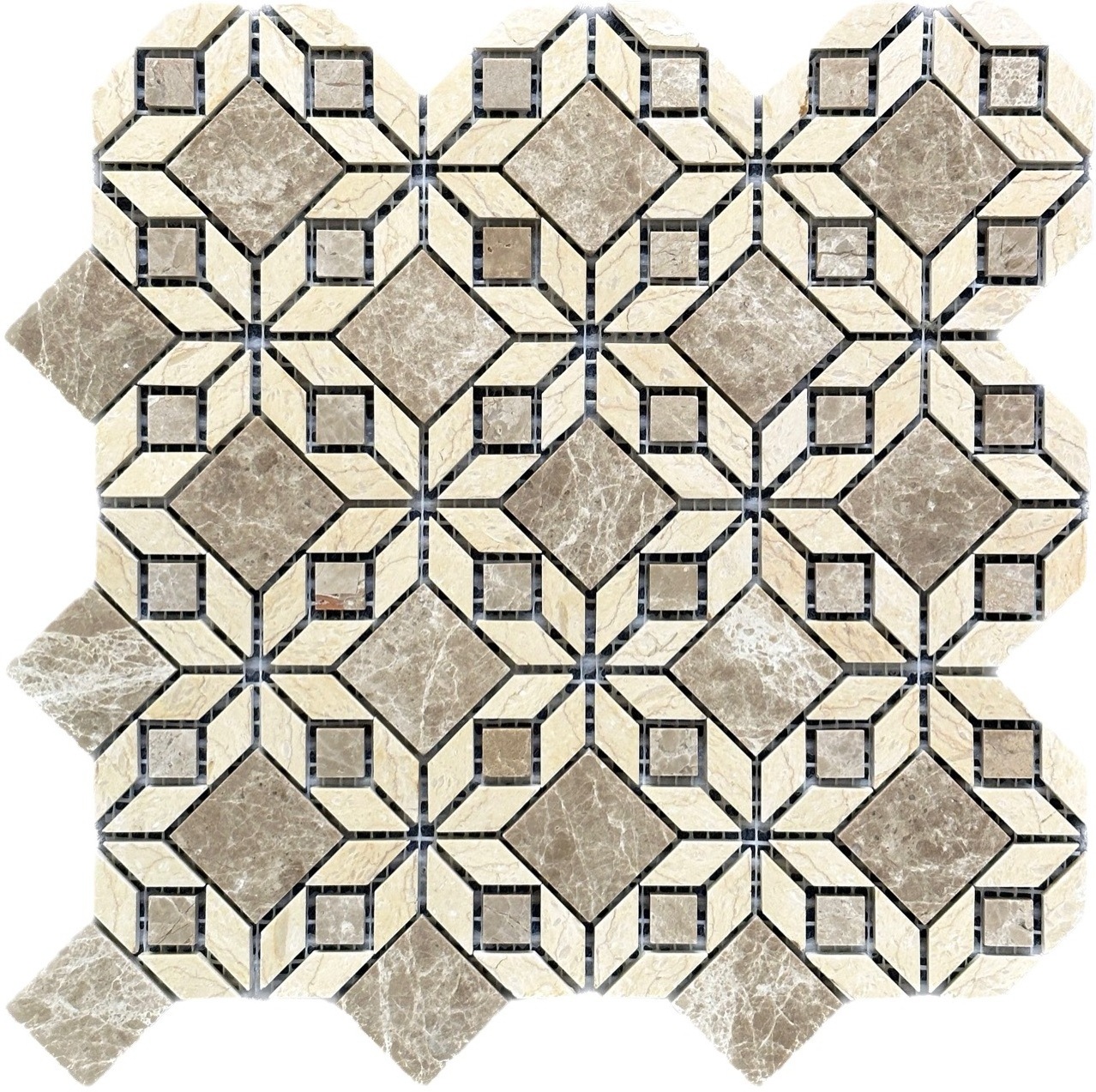 Faith Stone Best Price Luxury Background Waterjet Pattern Villa Home Decorative Wall Floor Mosaic Tiles