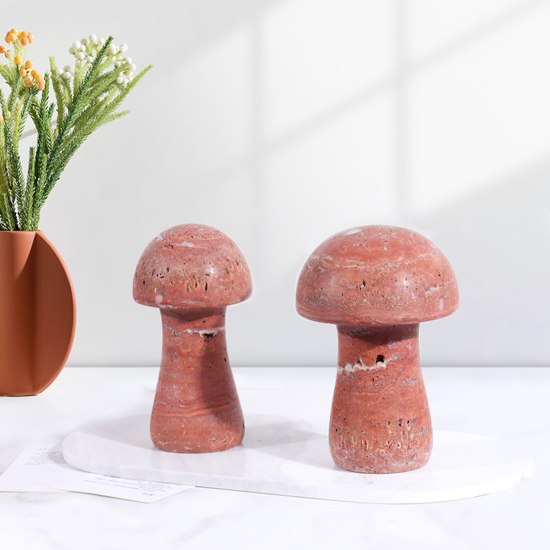 Faith Stone Offers Best Price Luxury Marble Travertine Mushrooms for Home Decoration