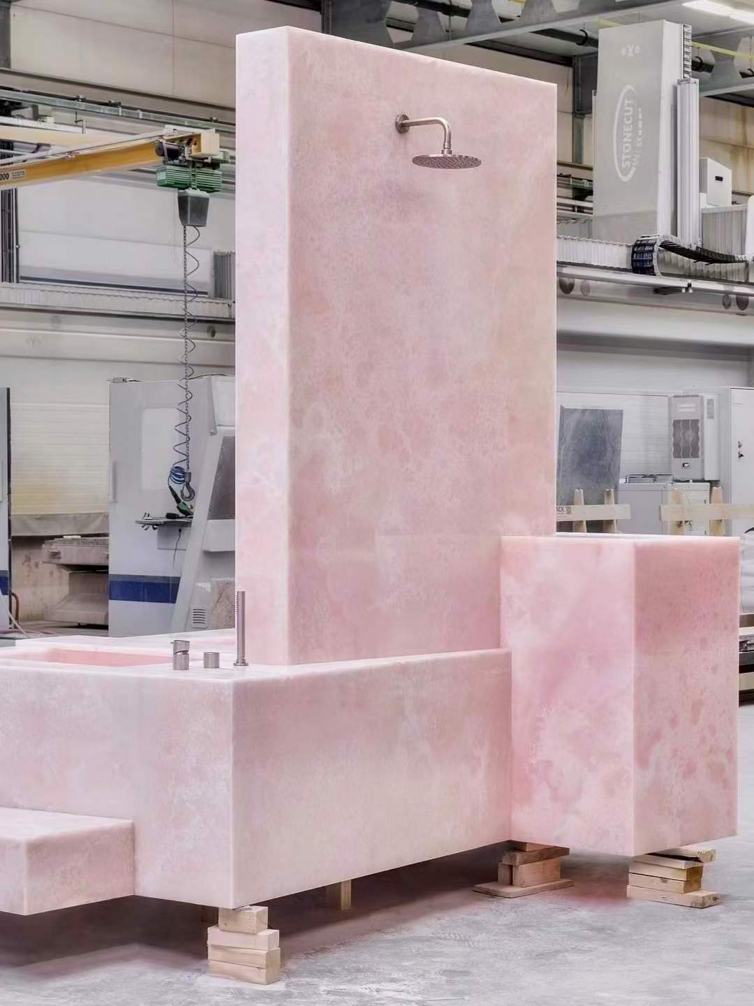 Faith Stone's High Quality Pink Onyx Marble Slab Polished Modern Design for Luxury Home Bathtub Table Countertops-for Villas