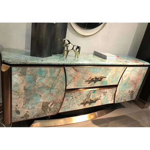 Customized Ultra thin flexible slate Polished Green Pretty Luxury Stone Amazonite Granite Slab