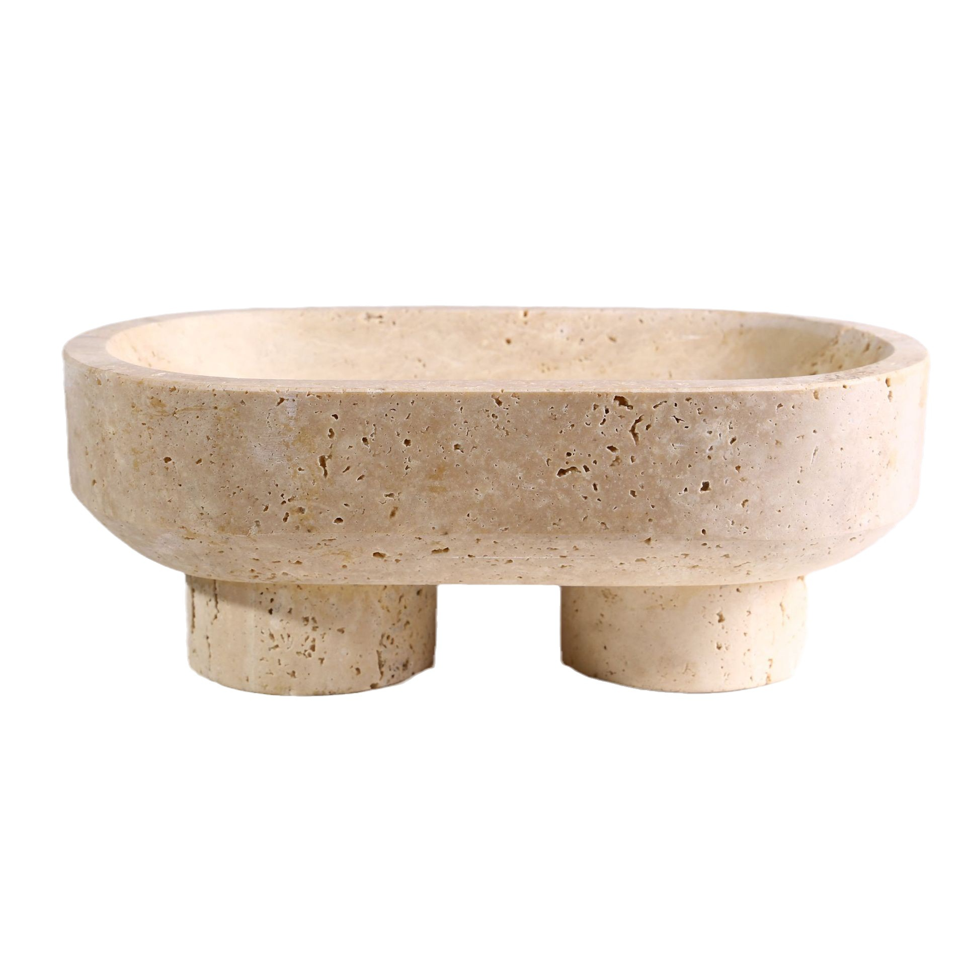 Faith Stone High Quality Natural Beige Marble Travertine Tray Luxury Home Decoration