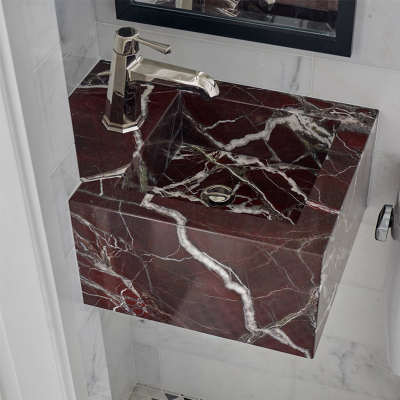 Customized high quality Red Breccia Vino Marble Slab 3/4