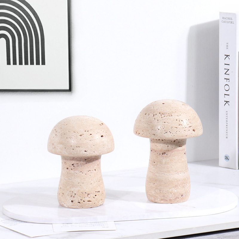 Faith Stone Offers Best Price Luxury Marble Travertine Mushrooms for Home Decoration