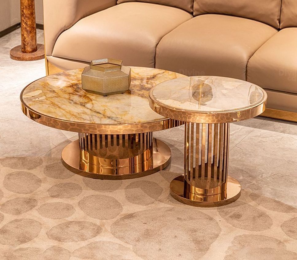 Faith Stone Best Looking Luxury Round Marble Coffee Table Living Room Table