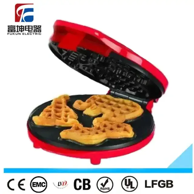 Electric automatic household mini Cartoon shape non-stick electric waffle maker