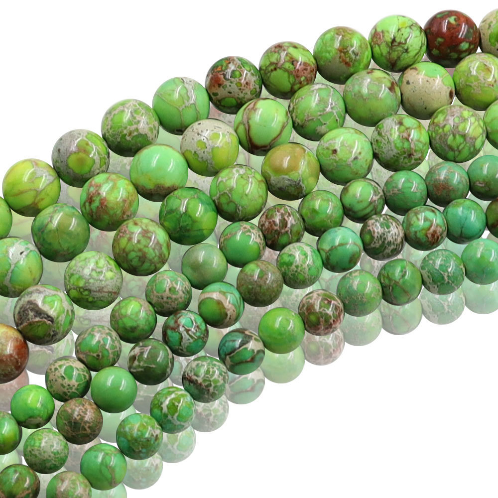 8mm green emperor natural bulk stone beads for bracelets