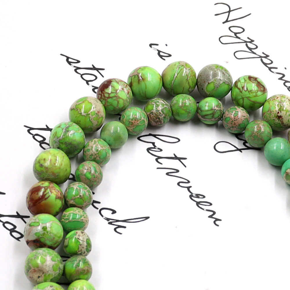 8mm green emperor natural bulk stone beads for bracelets