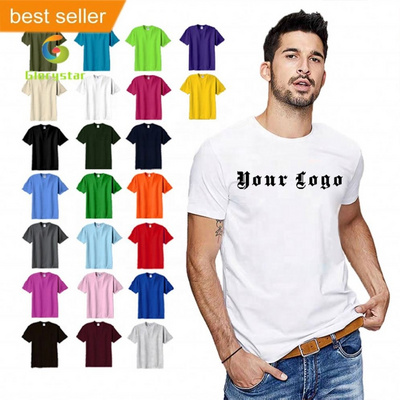 Wholesale Stock 180g 100% Cotton Tee Plain Oem Custom Embroidered Clothing Oversized Plus Size Men's Tshirts T-shirts T Shirt