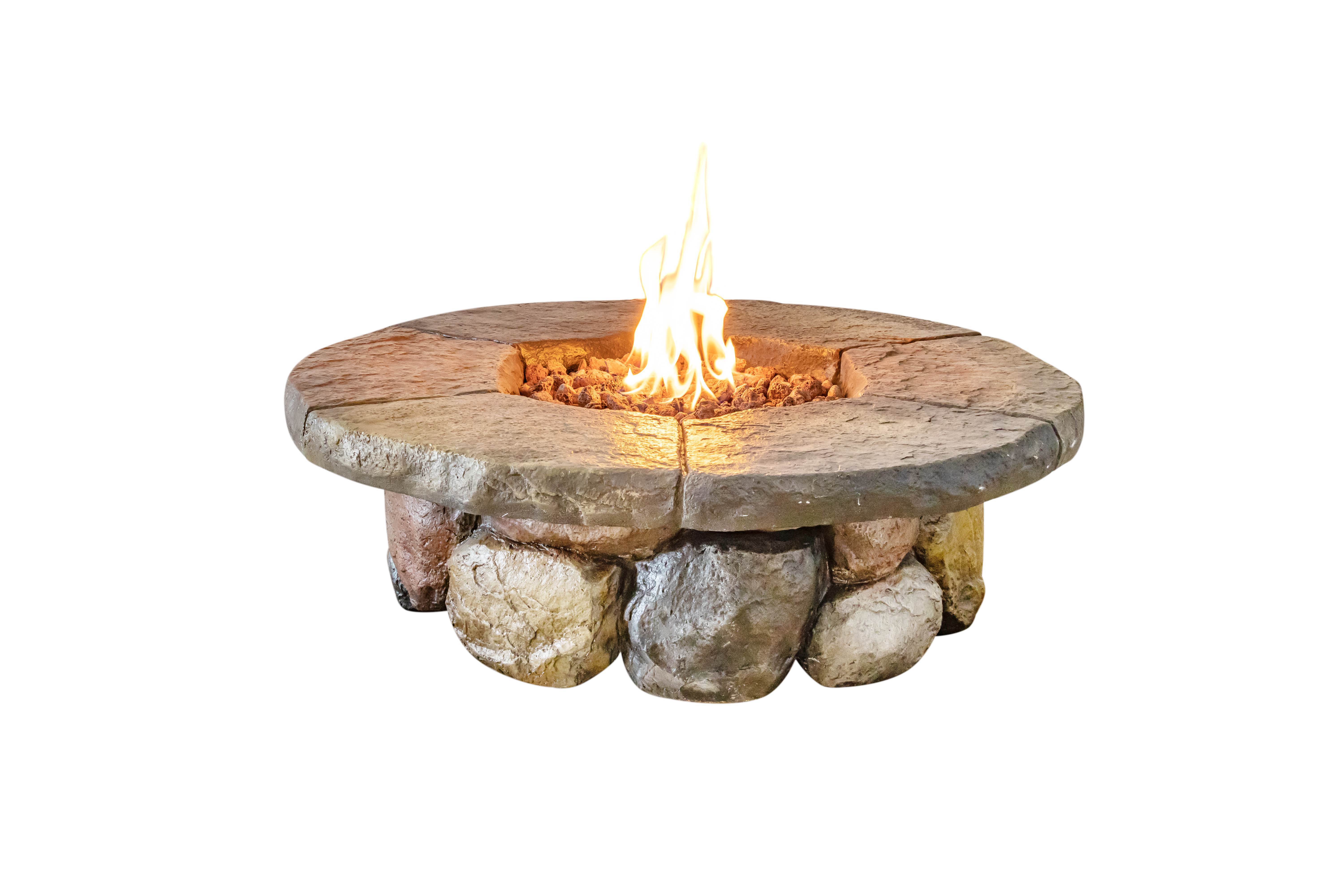 Outdoor Furniture Garden Backyard Gas Fire Pit Dining Table Patio Set with Firepit