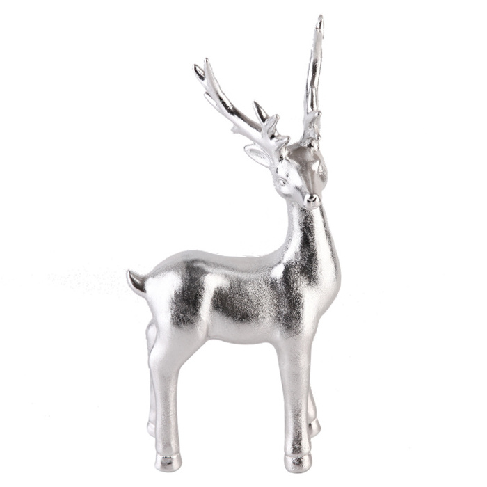 silver reindeer ceramic reindeer figurine ornament christmas decoration