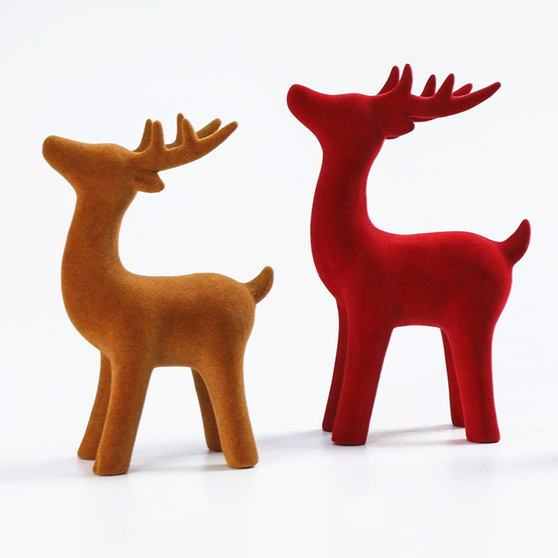 Wholesale golden christmas reindeer ceramic reindeer figurines ornament