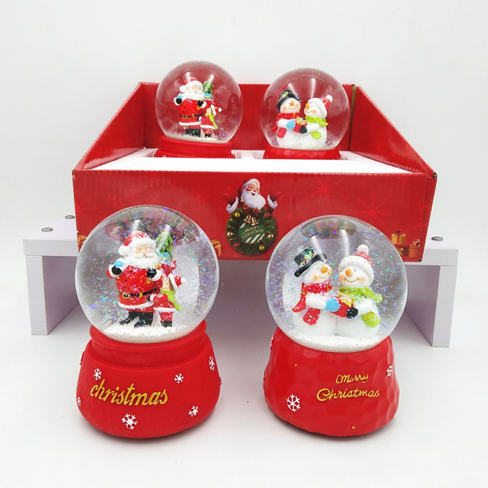 wholesale resin water globe decoration Christmas glass snow globe with blowing snow