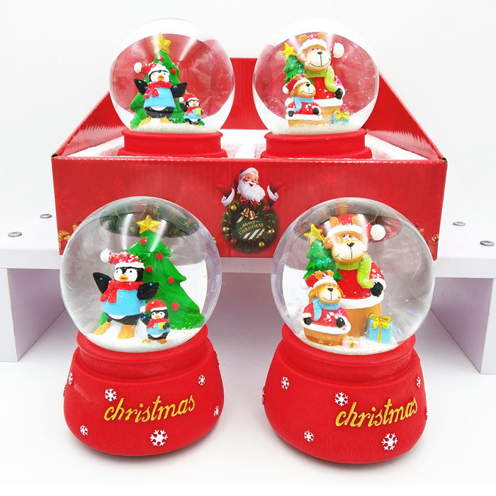 wholesale resin water globe decoration Christmas glass snow globe with blowing snow