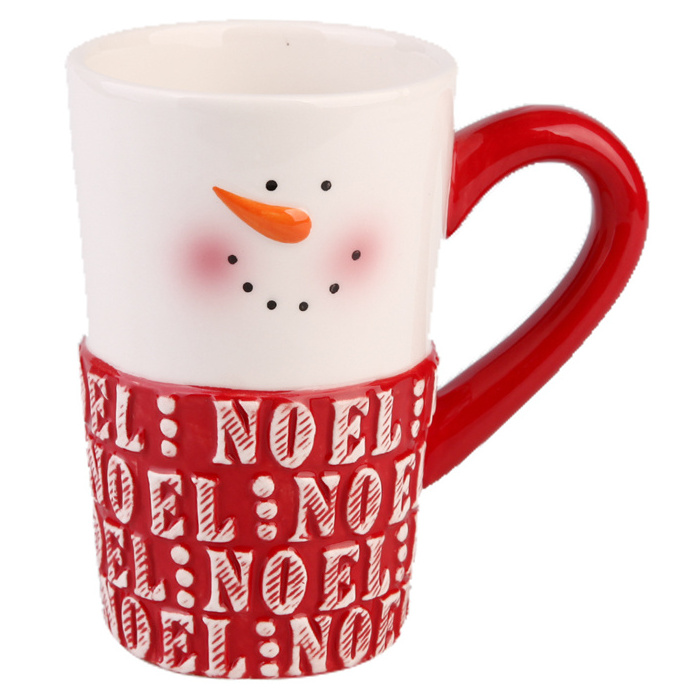 Handmade Christmas mug ceramic mug snowman ceramic coffee mug