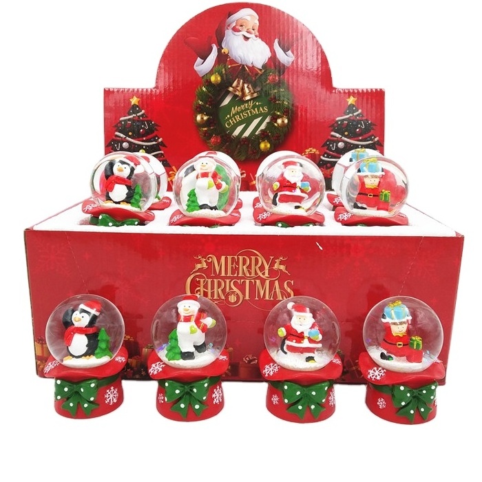 45mm resin christmas based snow globe decoration glass snow globe