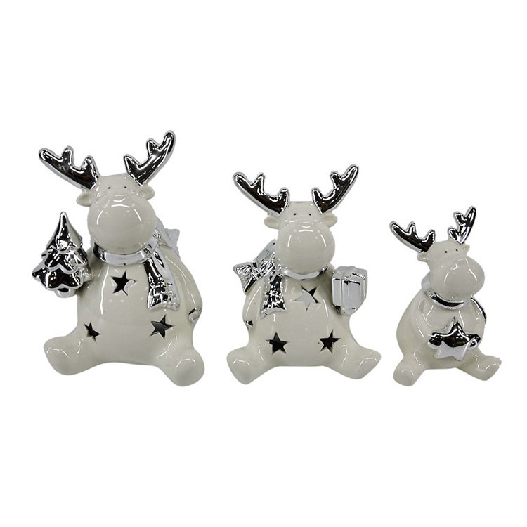 Modern ceramic christmas reindeer porcelain deer wholesale