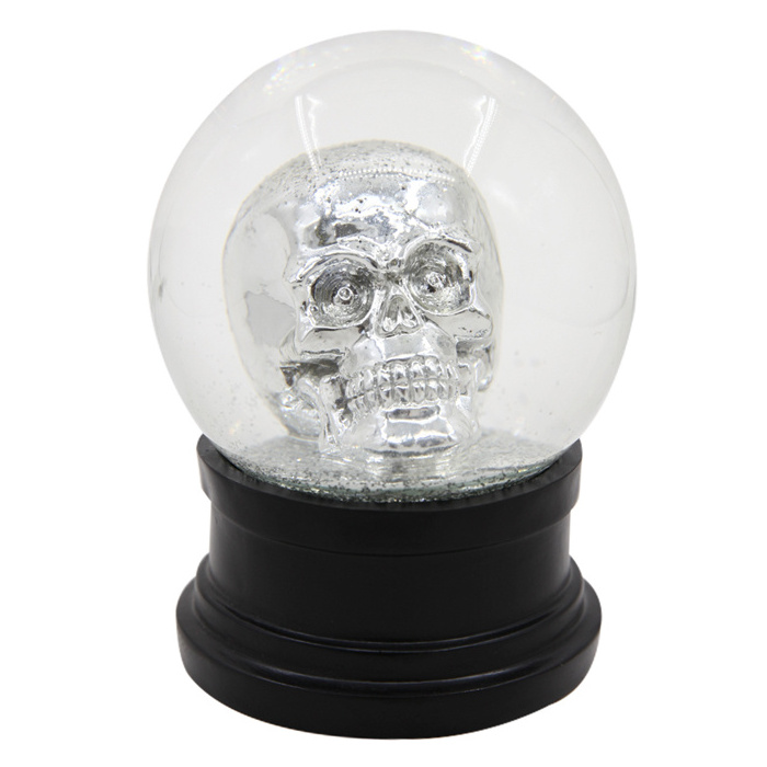 Halloween decoration led light Resin head statue glass photo musical Snow globes