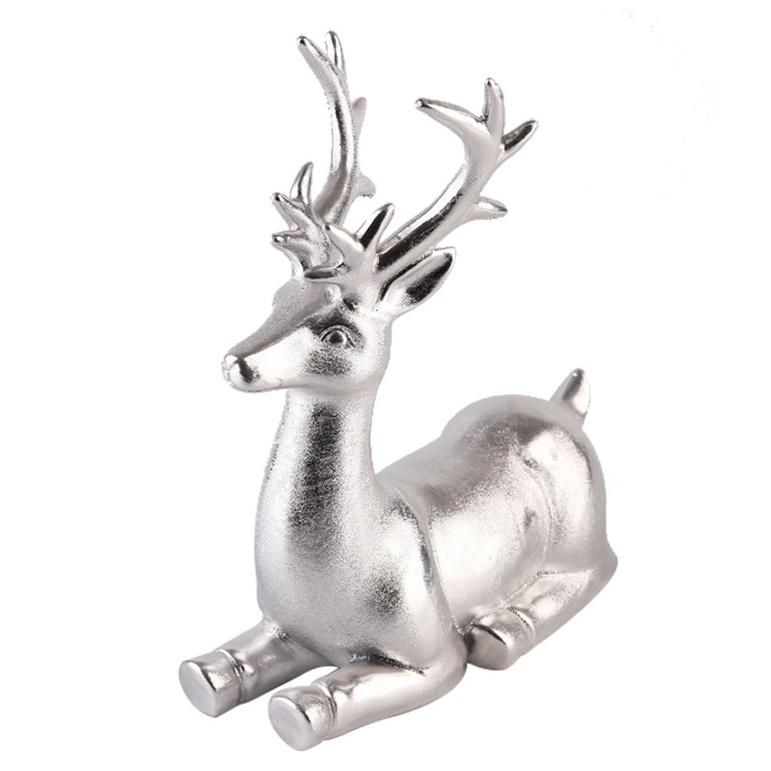 New design OEM ceramic reindeer porcelain reindeer christmas figurine