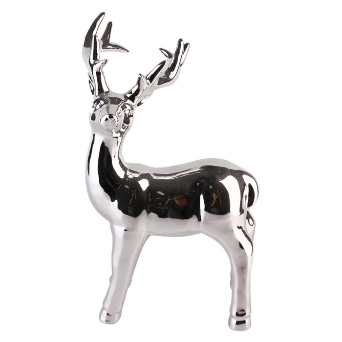 New christmas gift custom ceramic ornament handmade reindeer figurine