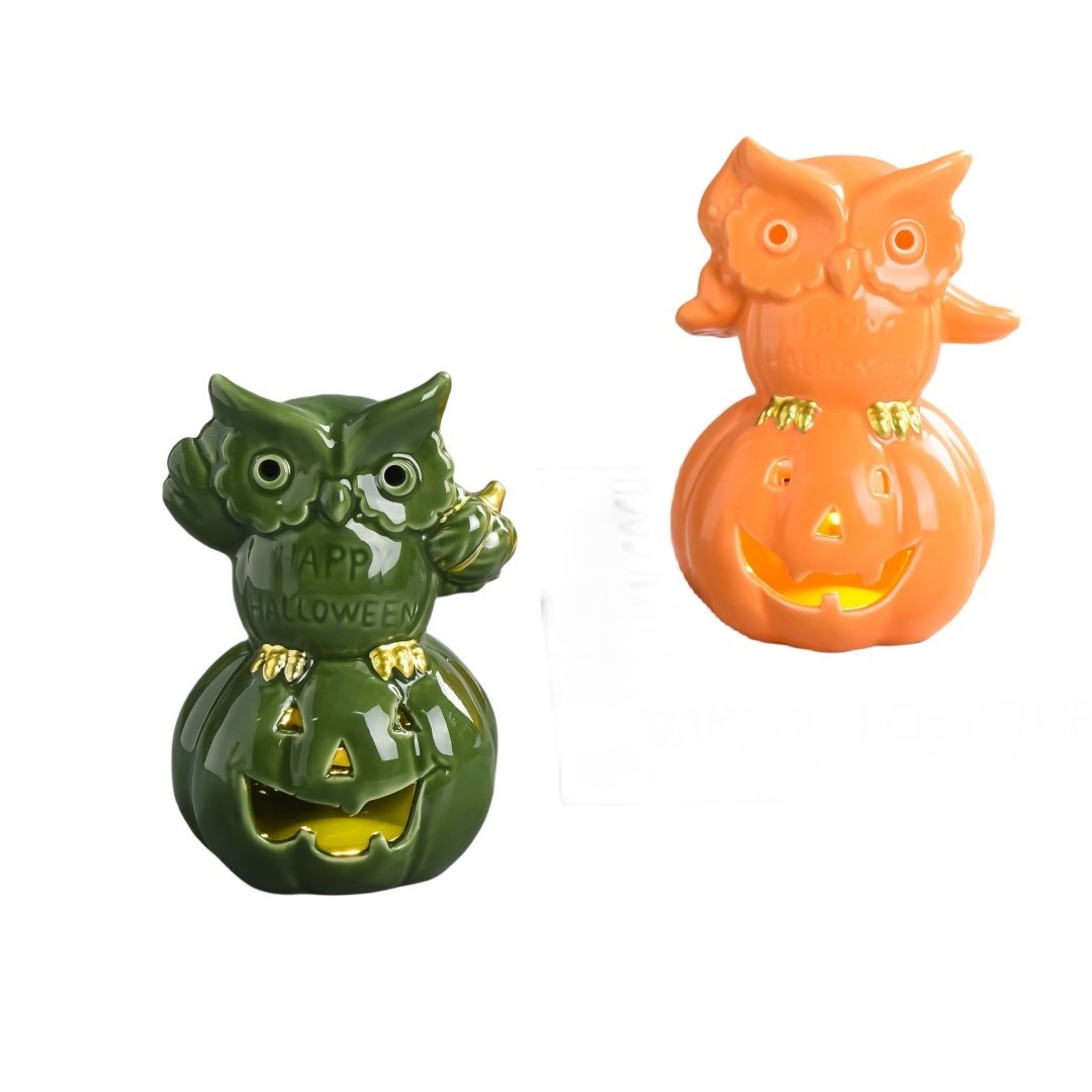 New shape ceramic owl on Halloween Pumpkin Ceramic Pumpkin crafts