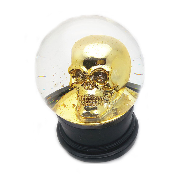 Halloween decoration led light Resin head statue glass photo musical Snow globes