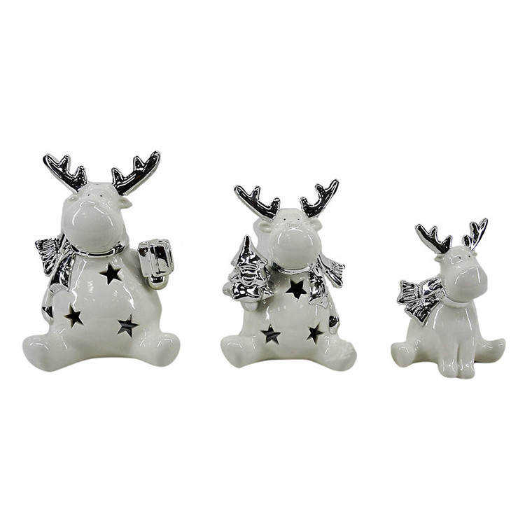 Modern ceramic christmas reindeer porcelain deer wholesale