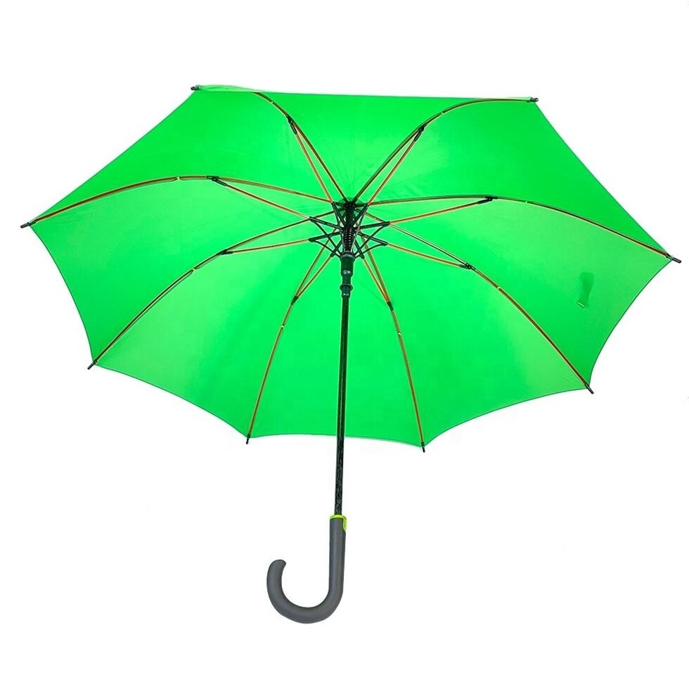 Green Colorful Red Fiberglass High Quality Promotional Automatic Straight Golf Umbrella For Hiking