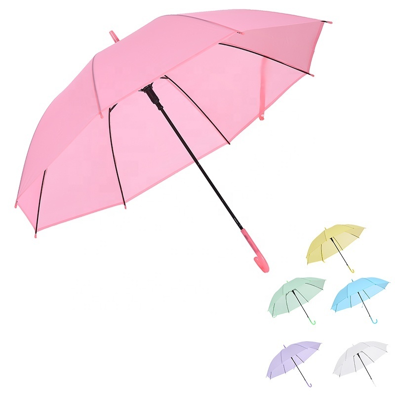 Cheap Rain Gift Custom Straight Promotion Transparent Paraguas Parapluie Sombrillas Clear PVC TPU Poe Plastic Umbrella