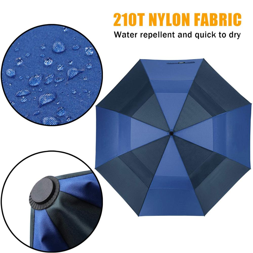 Factory double layer Logo Printing bif Oversize Promotion Custom windproof Storm Vented 2 Folding Automatic Fold Golf Umbrella