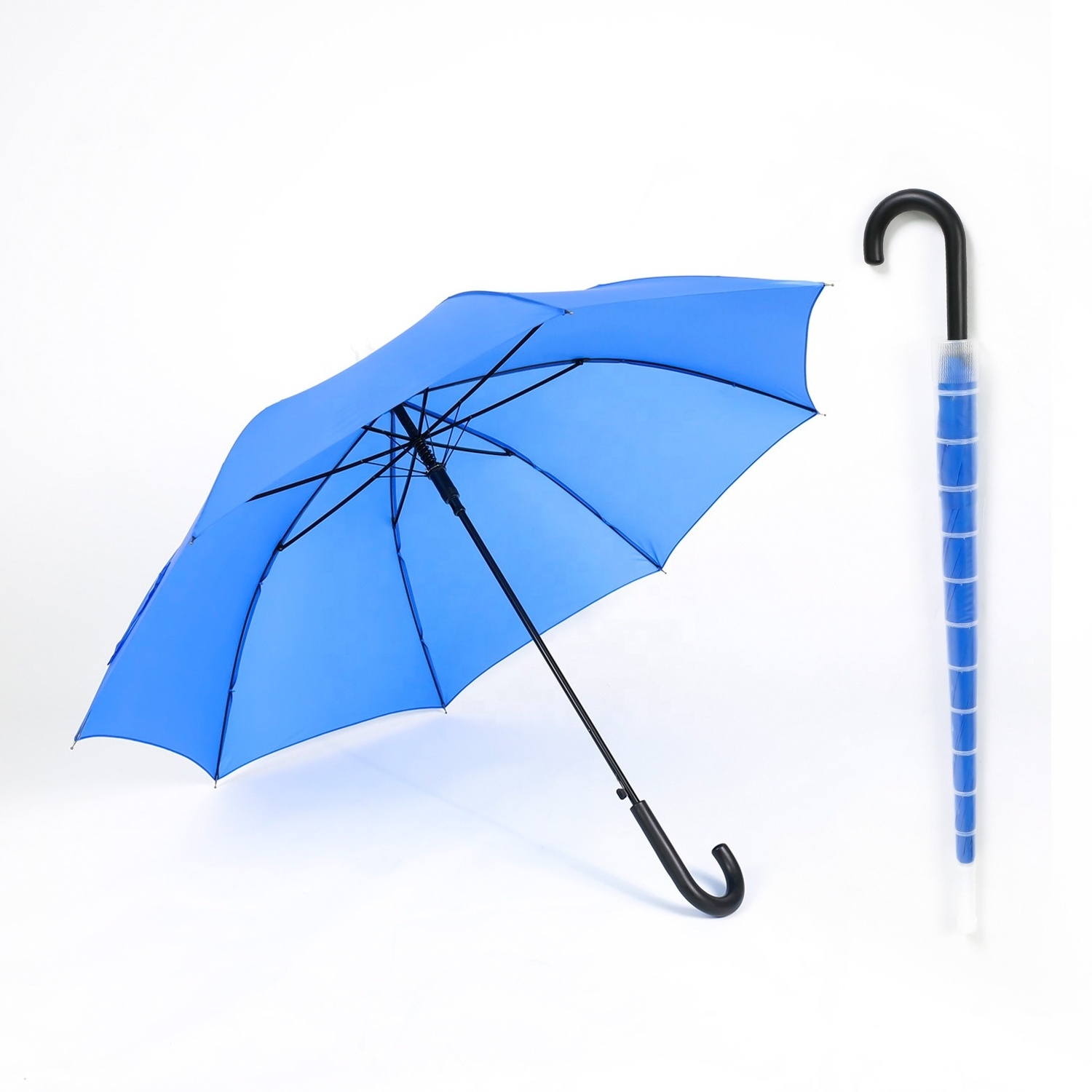 Promotional Parapluie Blue Lady Outdoor Anti Drip Gift Water Aqua Color automatic Long stick Car Umbrella with plastic Cup