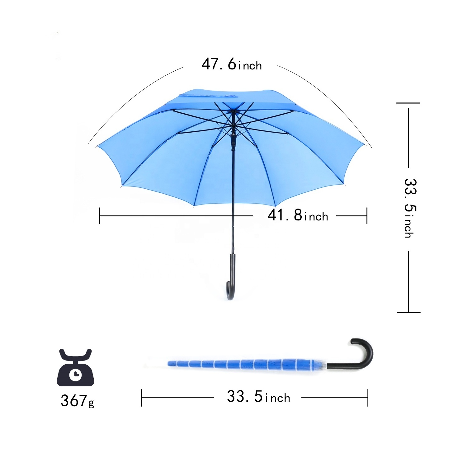 Promotional Parapluie Blue Lady Outdoor Anti Drip Gift Water Aqua Color automatic Long stick Car Umbrella with plastic Cup