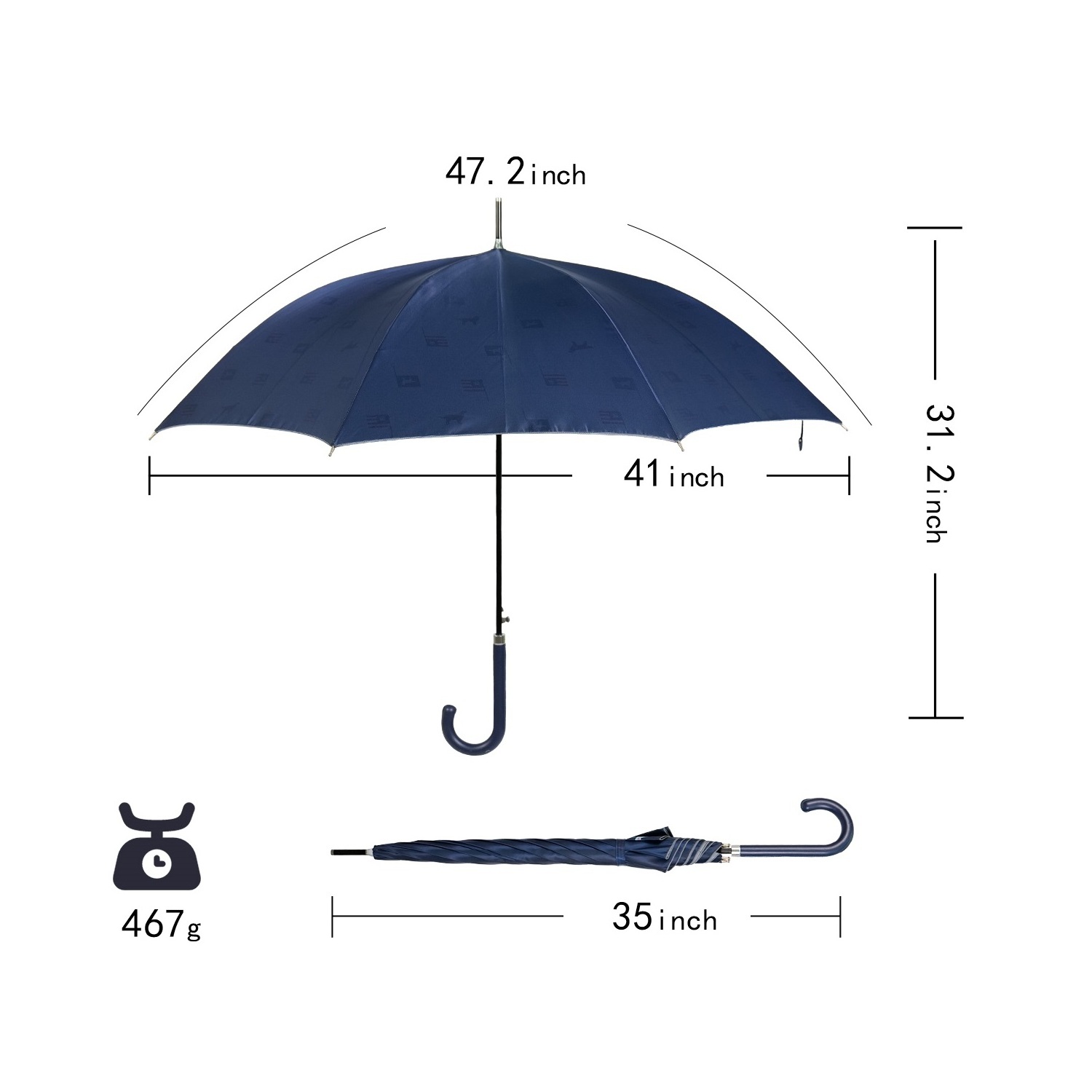 23 inch New Custom Made Promotional inside printing Automatic Paraguas straight Umbrella for Gift