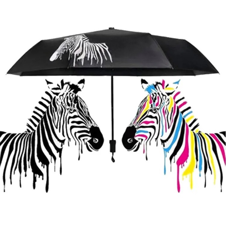 Custom UV  protection sun color changing Folding Magic Umbrellas