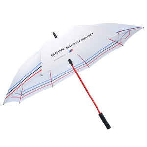 30 Inch BMW Corporate Promotion Gift Personalised Grip Red Fiberglass Frame Windproof Golf Club Outdoor Umbrellas for Car