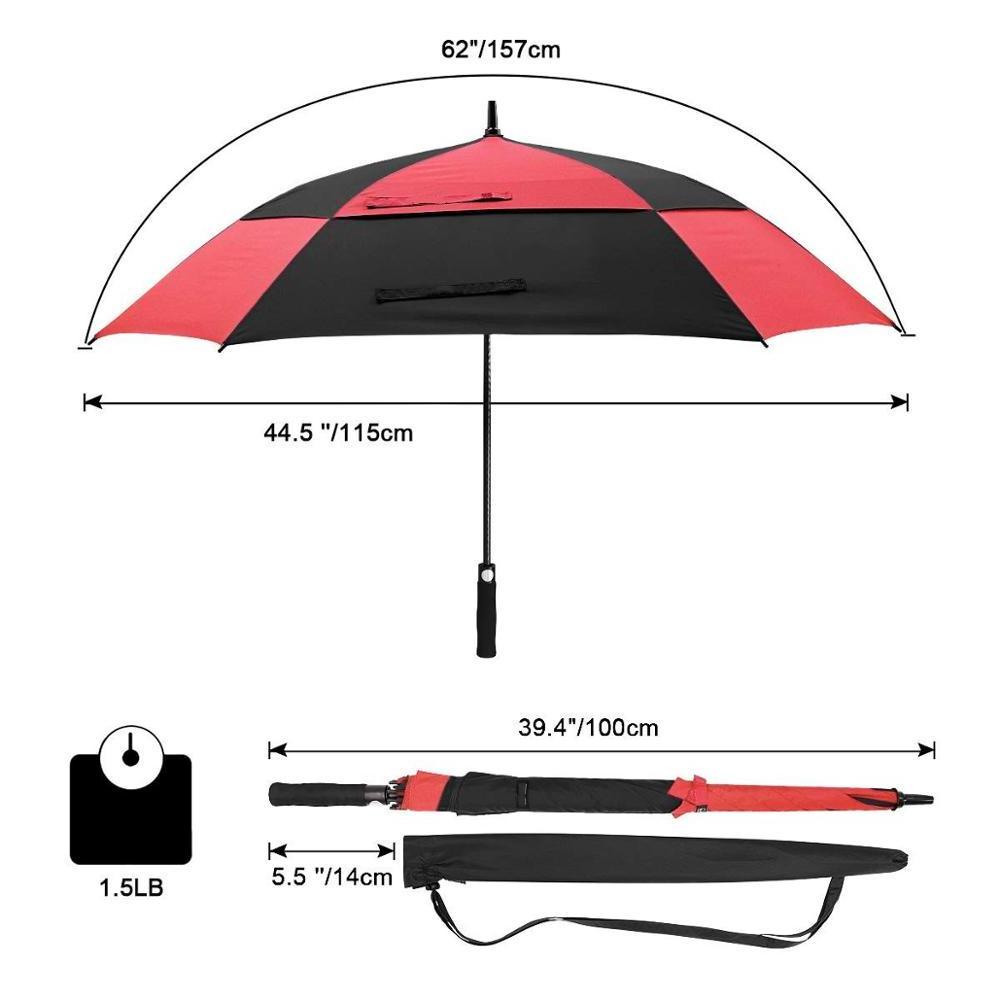 Factory Double Layer Advertising Family Big Outdoor Windproof Straight Canopy Vented Automatic Square Golf Umbrella for Business