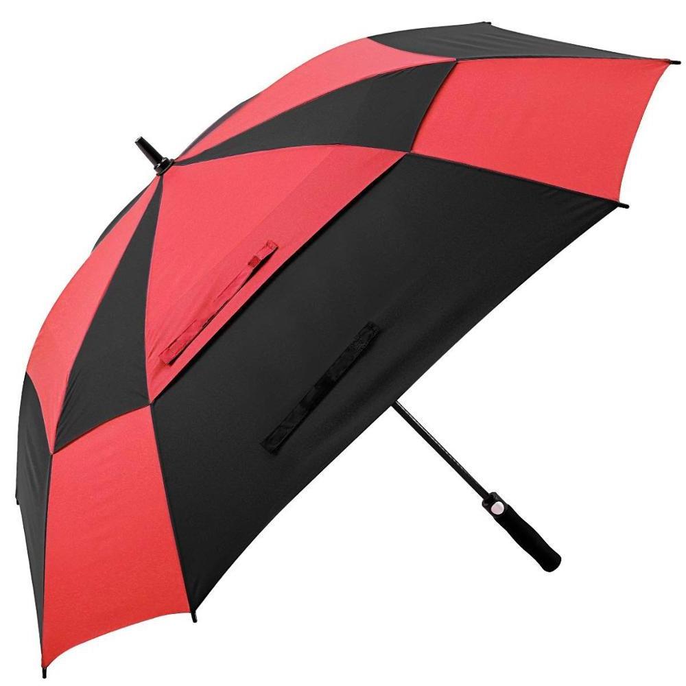 Factory Double Layer Advertising Family Big Outdoor Windproof Straight Canopy Vented Automatic Square Golf Umbrella for Business