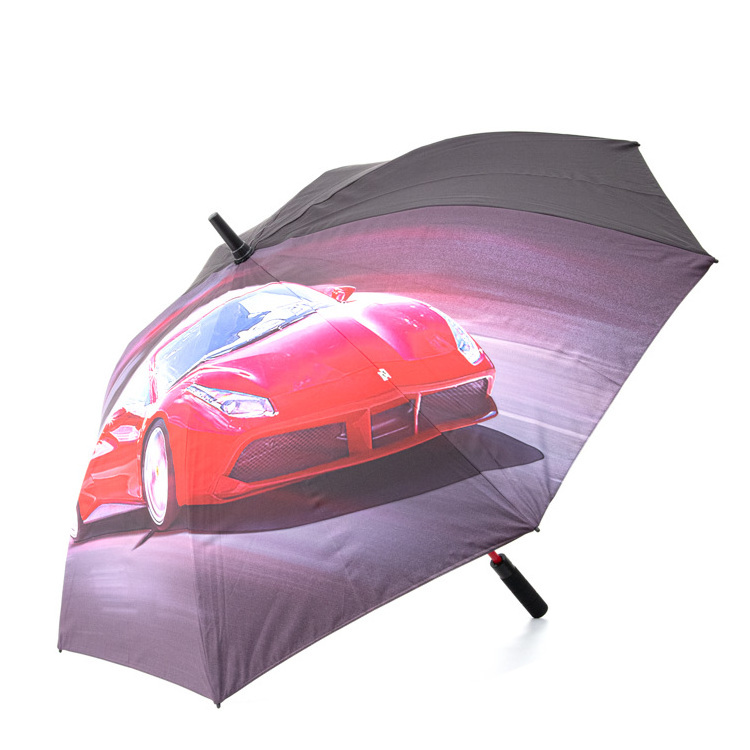 Quality Famous Car Two Person Luxury Gift Custom Design Logo Digital Printing Large Size Golf Umbrella