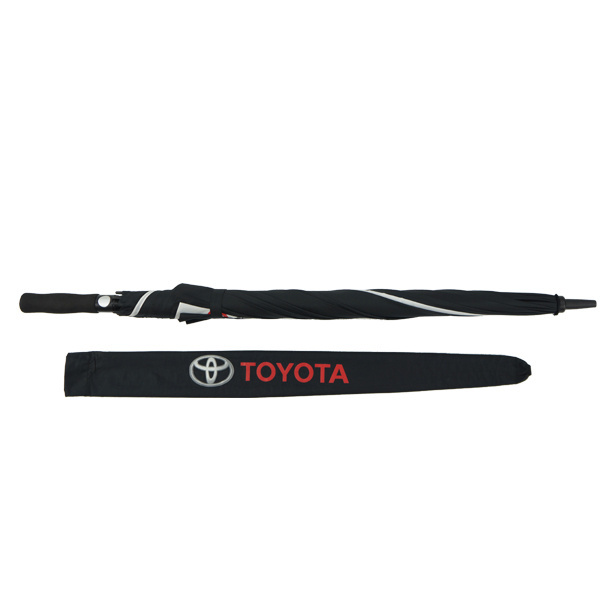 Factory Rain Big Size Toyota Car Auto Black Customized Promotion Logo Printing Outdoor Straight Golf Umbrella For Promotion