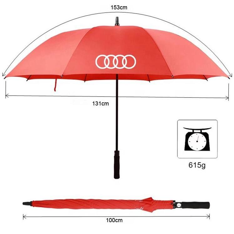 30 Inch Red High Quality Travel Promotion Fiberglass Famous Brand Audi Auto Golf Umbrella For Car