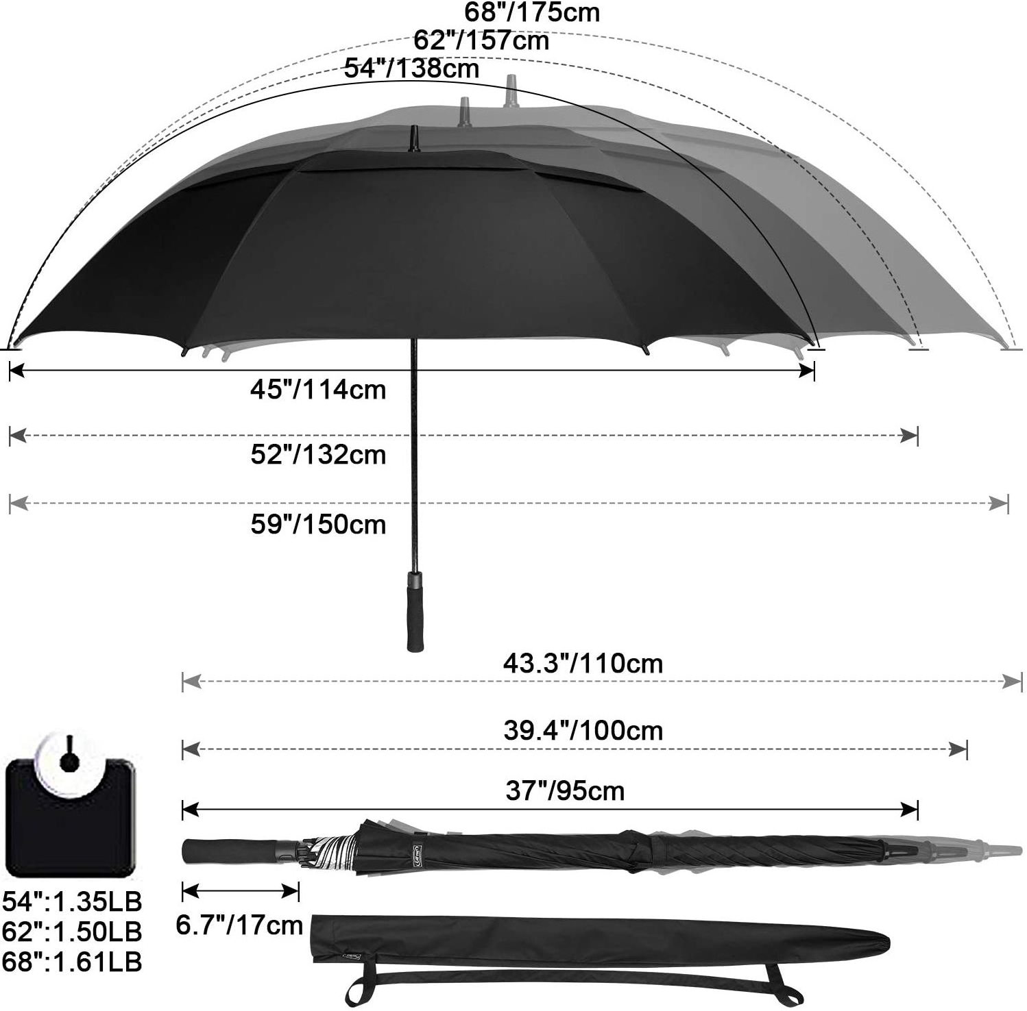 30 Inch High Quality Auto Open EVA Handle Fiber ANTI UV  Silver Fabric Promotion Automatic Golf Umbrella