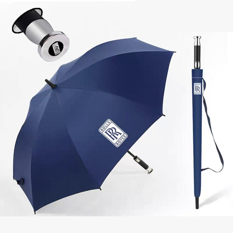 Blue Coating Black UV Windproof Promotion Auto Open Stick Rolls Royce Car Golf Umbrella For Rain