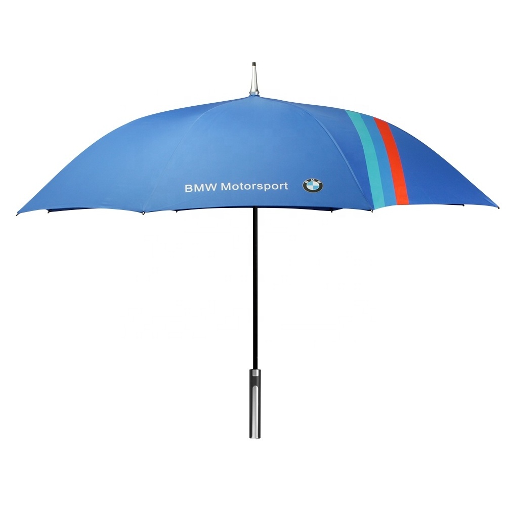 BMW Car Black Quality Automatic Promotion Straight Custom Golf Umbrella with Logo Prints for Sale