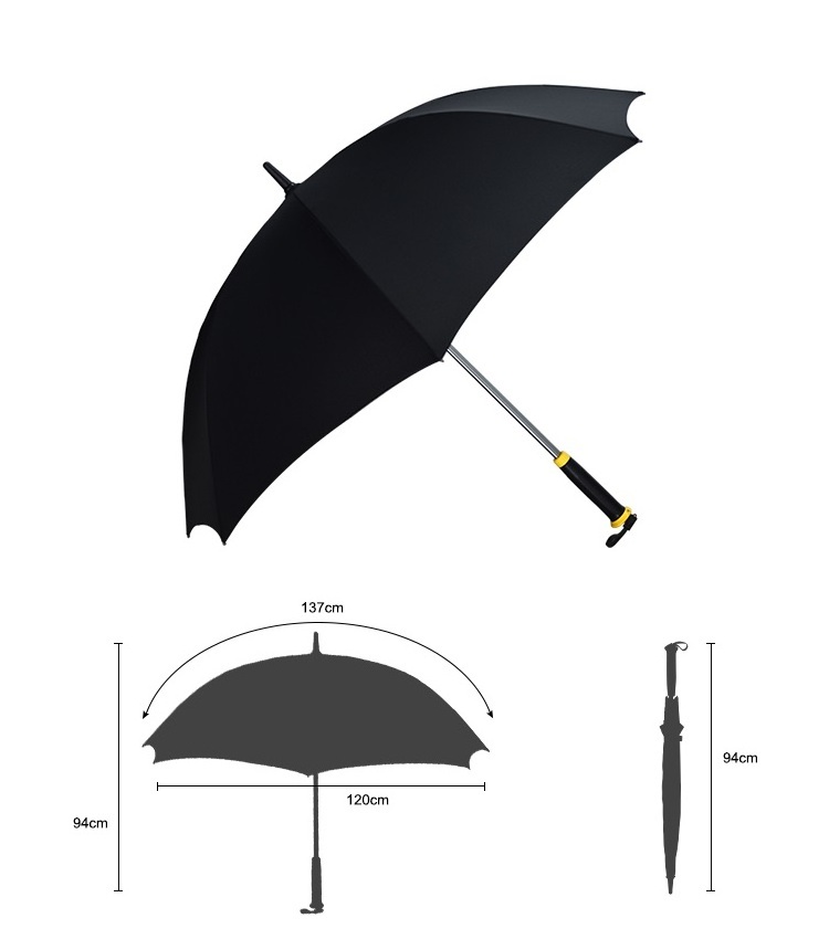 Creative Black Tape Sunshade Electric Mobile Phone Charging USB Manual Straight Umbrella with Fan and Spray