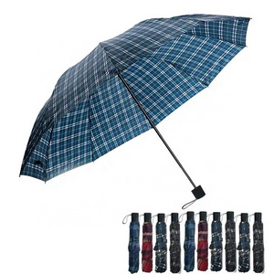 Cheap  Big 3 Folding Lattice Umbrella With Custom Logo Plain Fabric For sun and Rain Waterproof Paradise Umbrella