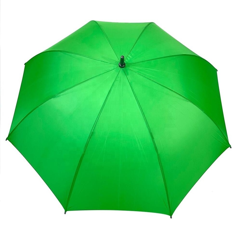 Green Colorful Red Fiberglass High Quality Promotional Automatic Straight Golf Umbrella For Hiking