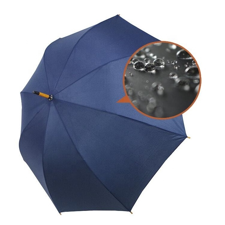 Factory Promotion Wooden Umbrella Wooden Frame Umbrella Navy Classic Carved Wood Handle Straight Automatic Umbrella for outdoor