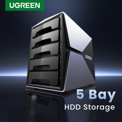 New Ugreen HDD Docking Station 5-Bay USB to SATA External Hard Drive Enclosure RAID Mode Storage for 3.5 inch HDD 90TB