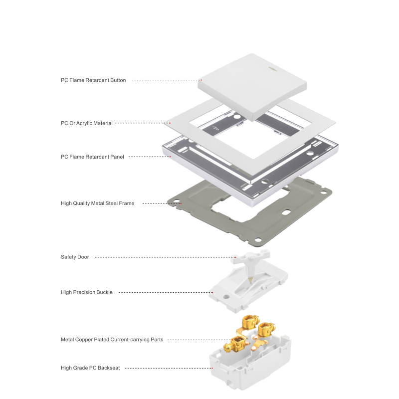 British Standard 3 Gang 1 Way/3 Gang 2 Way 16a Wall Switch 3 Gang 2 Way